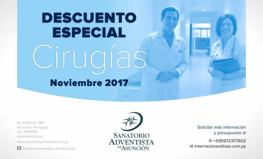Noviembre descuento especial en cirugías